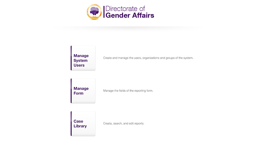 directorate of gender affairs gbsv database